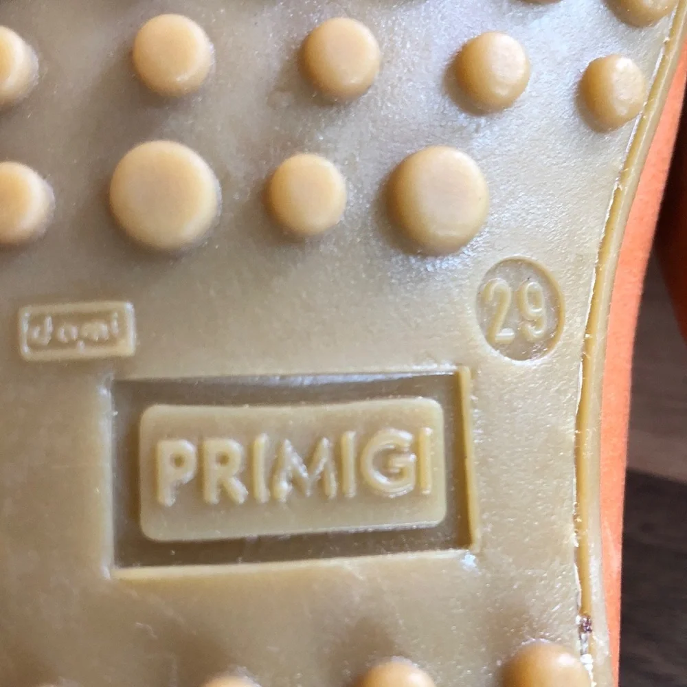 Primigi Girls Orange Leather Moccasin Loafers